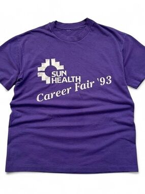 Vintage Sun Health Career Fair '93 Purple Graphic Tee men’s large